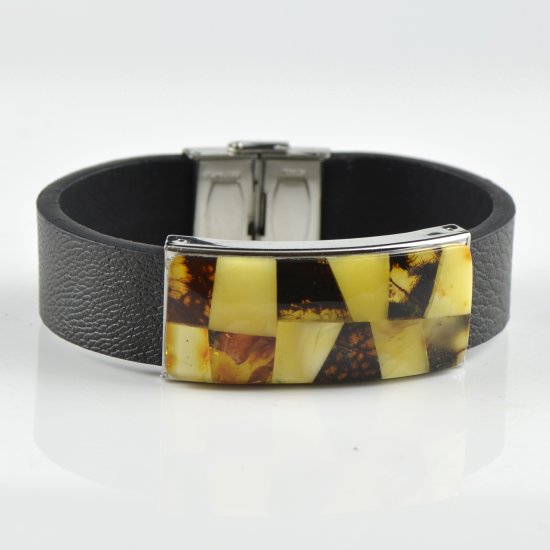 Mix Baltic Amber with leather for men